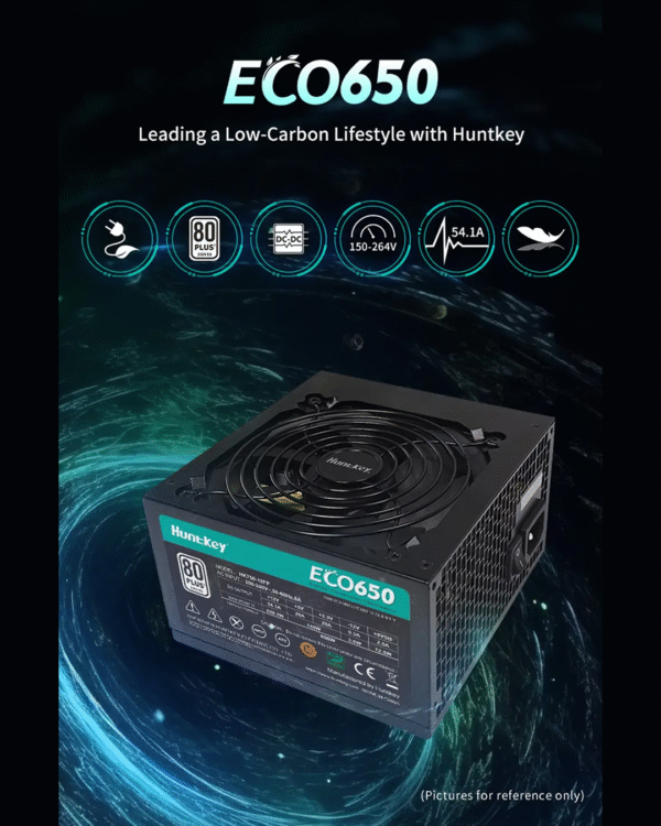 HUNTKEY ECO Computer Power Supply 80 PLUS – Reliable & Energy-Efficient Power for Your PC - Image 3