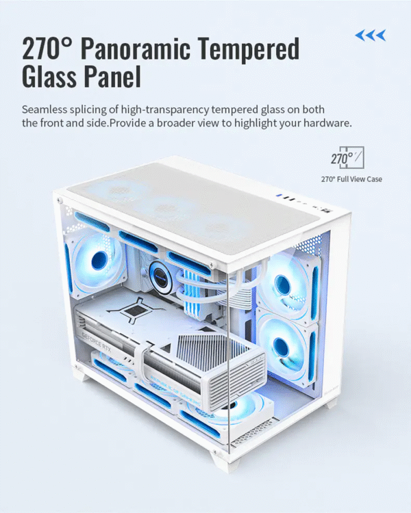 HUNTKEY S960 StormX Full View PC Case – M-ATX | 3 Pre-installed Fans - Image 4