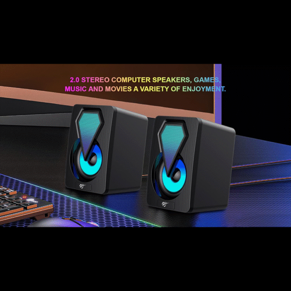 Havit SK210 Mini Pro RGB 2.0 Speaker – Black - Image 4