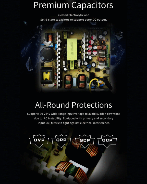 HUNTKEY MVP K850 Power Supply – 850W 80 PLUS Gold Fully Modular PSU for High-Performance PCs - Image 9