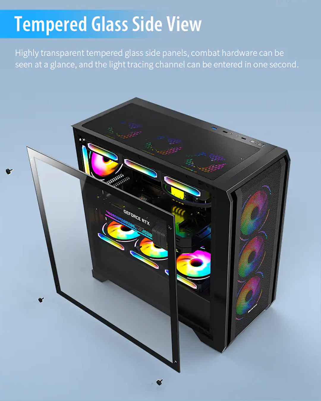 Huntkey GX750A Predator ATX Gaming Chassis – 4 Fans - Image 5