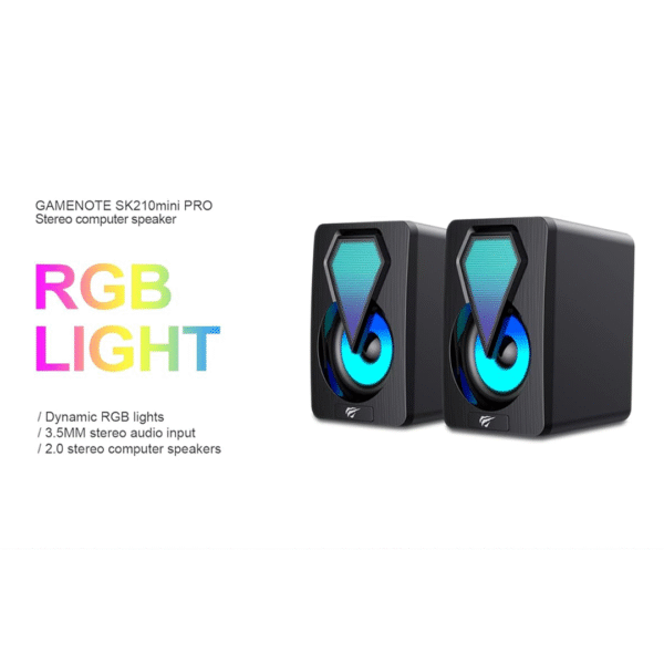 Havit SK210 Mini Pro RGB 2.0 Speaker – Black - Image 5