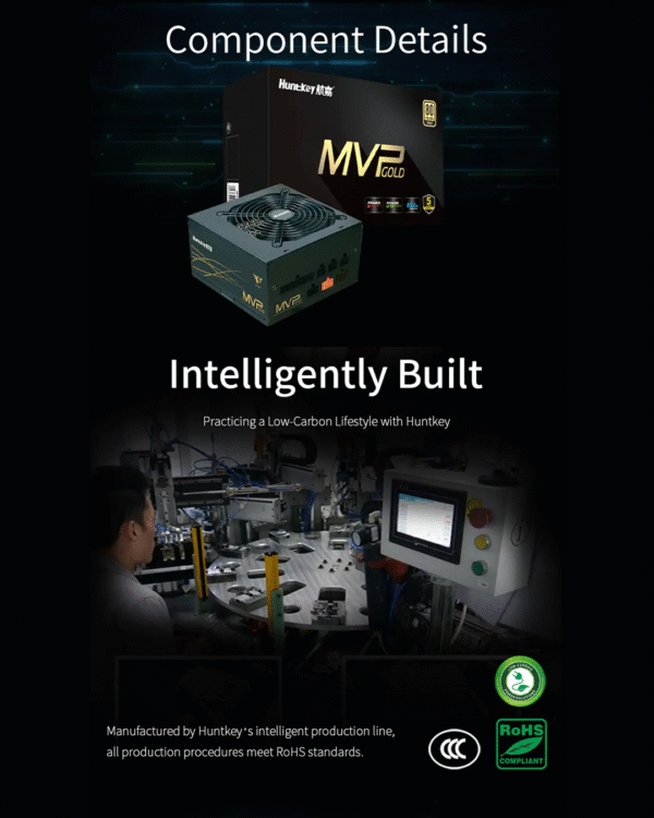 HUNTKEY MVP K850 Power Supply – 850W 80 PLUS Gold Fully Modular PSU for High-Performance PCs - Image 10