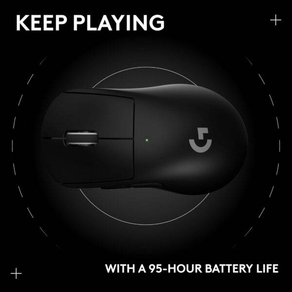 Logitech G PRO X Superlight 2 Wireless Gaming Mouse, 60g Pro-Grade with 5 Programmable Buttons, 44k DPI Sensor, 8kHz Report Rate, USB-C Charging for PC/Mac - Image 2
