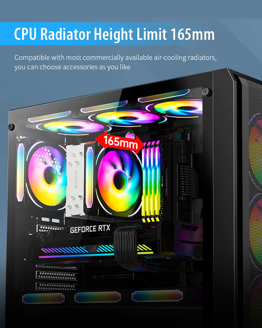 Huntkey GX750A Predator ATX Gaming Chassis – 4 Fans - Image 7