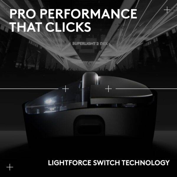 Logitech G PRO X Superlight 2 Wireless Gaming Mouse, 60g Pro-Grade with 5 Programmable Buttons, 44k DPI Sensor, 8kHz Report Rate, USB-C Charging for PC/Mac - Image 7