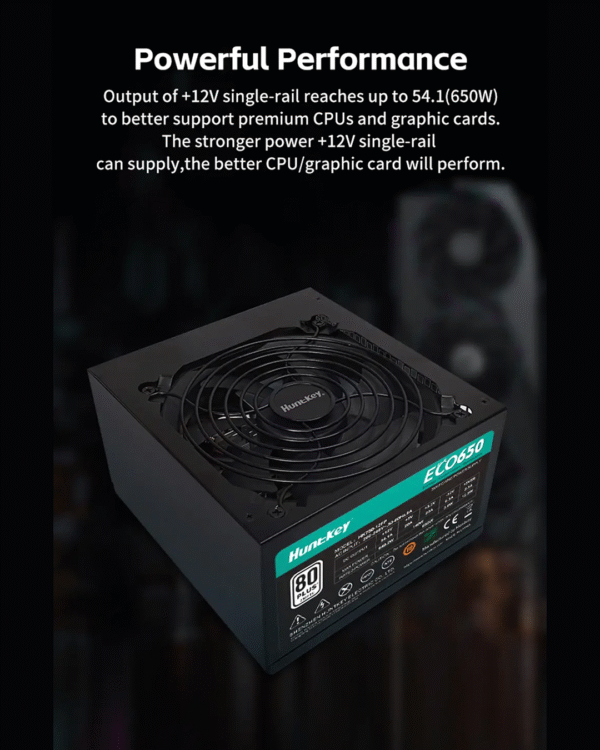 HUNTKEY ECO Computer Power Supply 80 PLUS – Reliable & Energy-Efficient Power for Your PC - Image 8