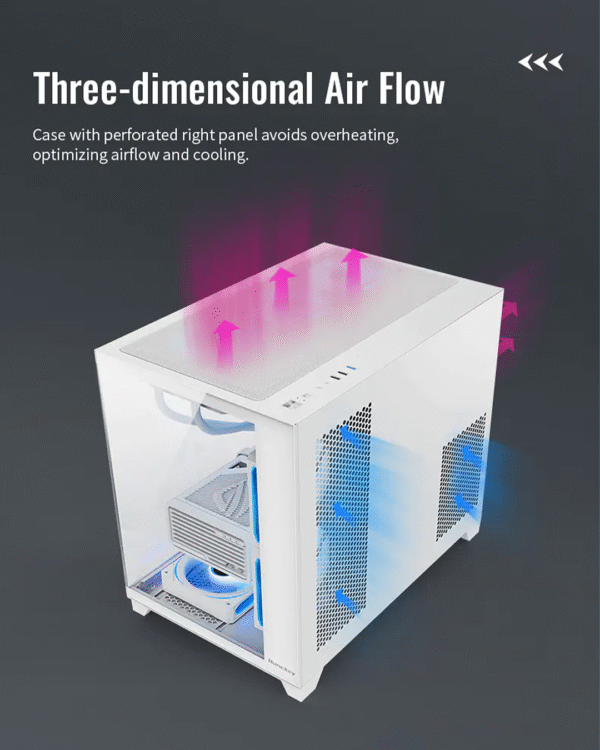 HUNTKEY S960 StormX Full View PC Case – M-ATX | 3 Pre-installed Fans - Image 8