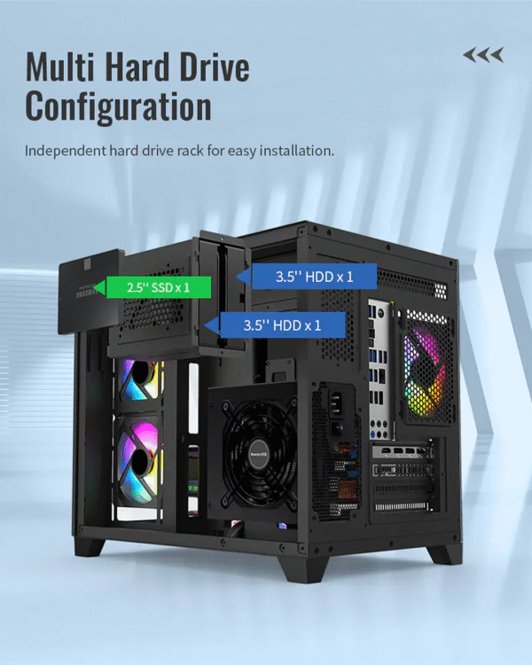 HUNTKEY S960 StormX Full View PC Case – M-ATX | 3 Pre-installed Fans - Image 9