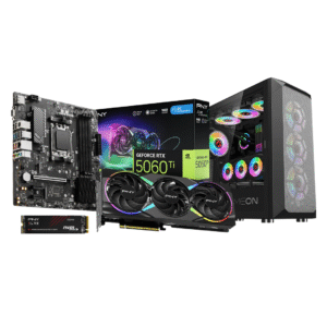 PNY RTX 5060 Ti 16GB OC ARGB | Ryzen 5 7400F | 16GB 6000MHz RAM | 1TB Gen4 SSD | MSI 750W PSU | Gameon Emperor I Case