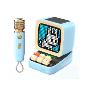 Divoom Ditoo-Mic Mini Karaoke Machine Pixel Art Bluetooth Speaker – Blue