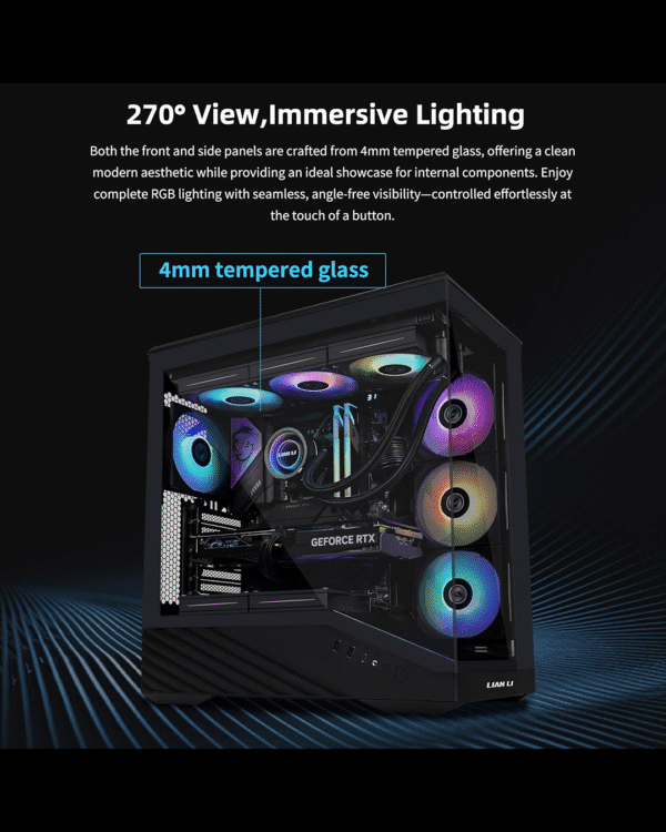 Lian Li Vector V100 – Black & White | Mid-Tower Gaming Case with 4 ARGB Lian Li Fans - Image 2