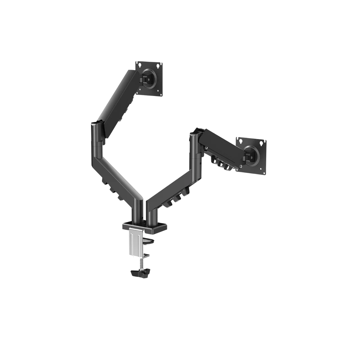 GAMEON GO-5550 Gas Mechanical Spring Dual Monitor Arm | For 17"–32" Flat & Curved Monitors | Up to 9KG | Black - Image 3