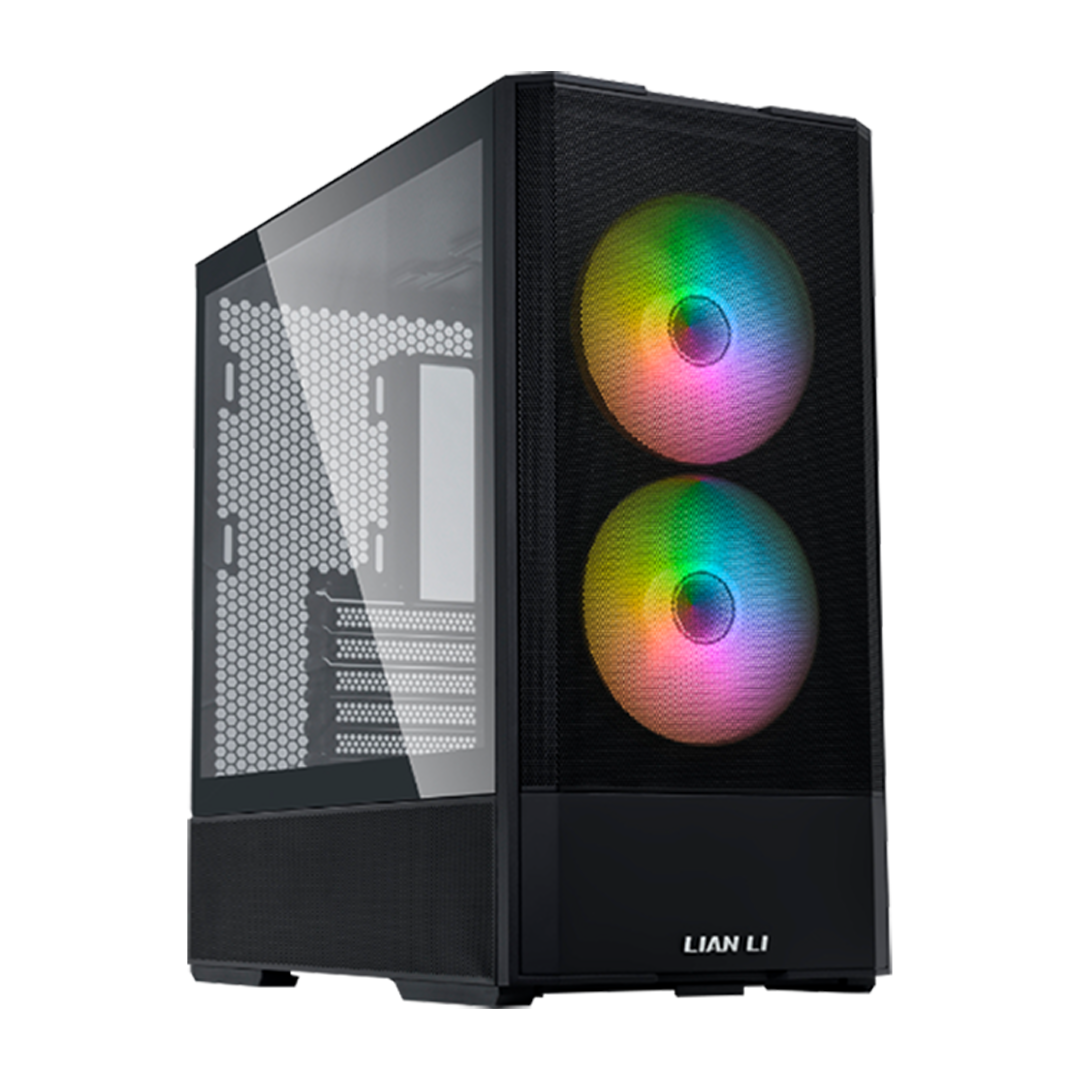 LIAN LI LANCOOL 207 Compact ATX RGB Gaming Computer Case | Mesh Panels | 2 Pre-Installed Fans | USB Type-C | Tempered Glass | Black