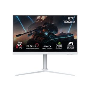 GAMEON GOA27FHD190IPS Arctic Pro Series 27" FHD, 190Hz, MPRT 0.5ms, HDMI 2.1, Fast IPS Gaming Monitor (Supports PS5) – White