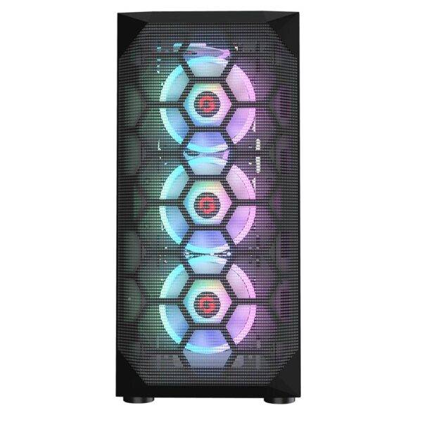 GAMEON Emperor Midnight I Series Mid Tower Gaming Case – Black with 7 Pre-installed Fans - Image 3