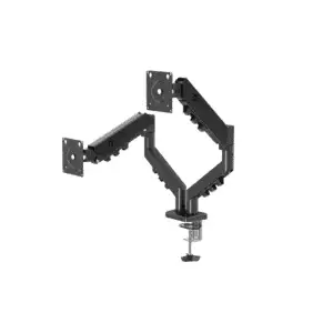 GAMEON GO-5550 Gas Mechanical Spring Dual Monitor Arm | For 17"–32" Flat & Curved Monitors | Up to 9KG | Black