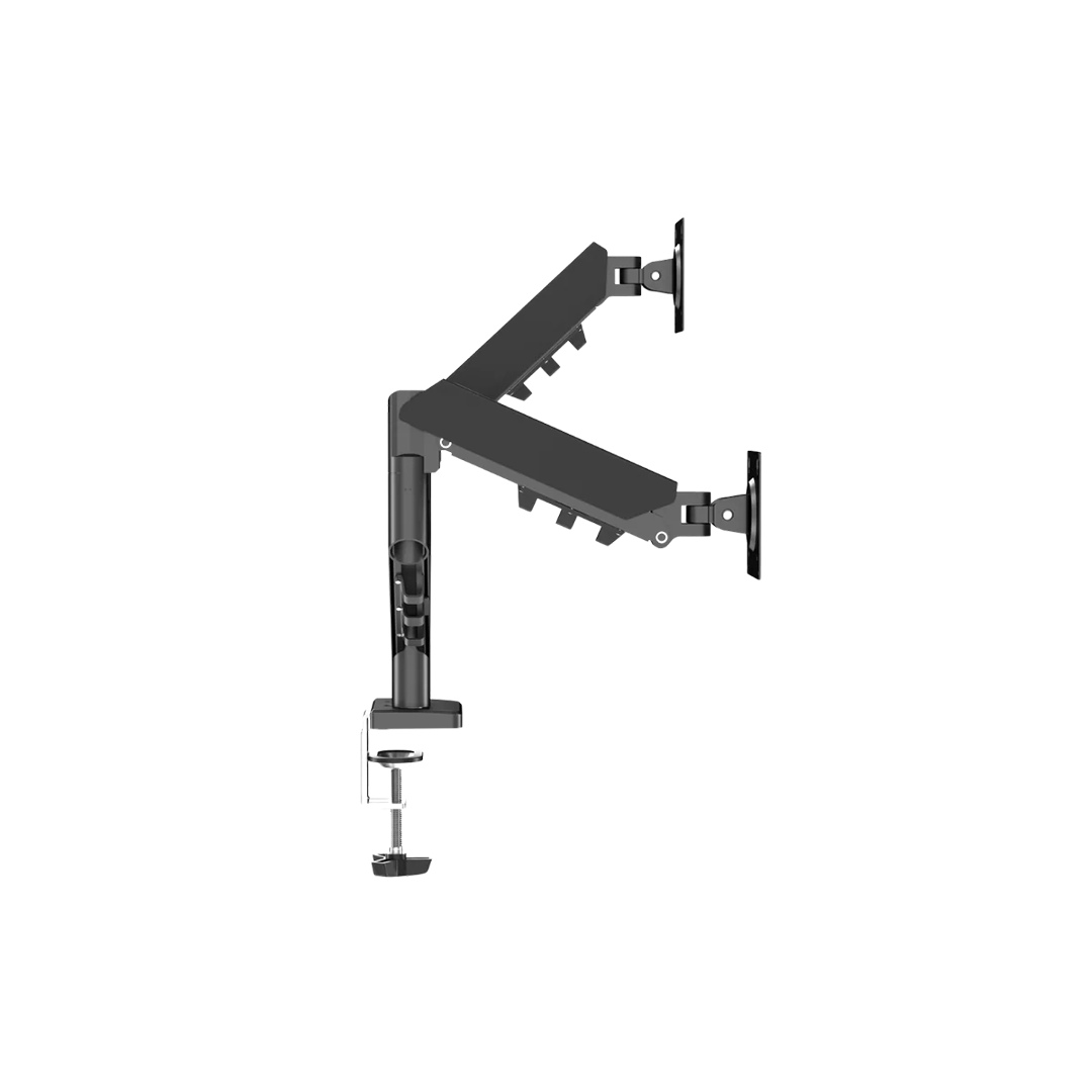 GAMEON GO-5550 Gas Mechanical Spring Dual Monitor Arm | For 17"–32" Flat & Curved Monitors | Up to 9KG | Black - Image 5