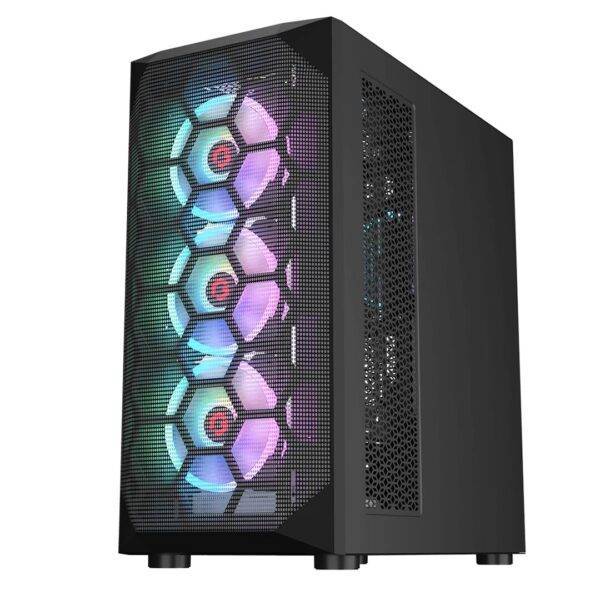 GAMEON Emperor Midnight I Series Mid Tower Gaming Case – Black with 7 Pre-installed Fans - Image 5