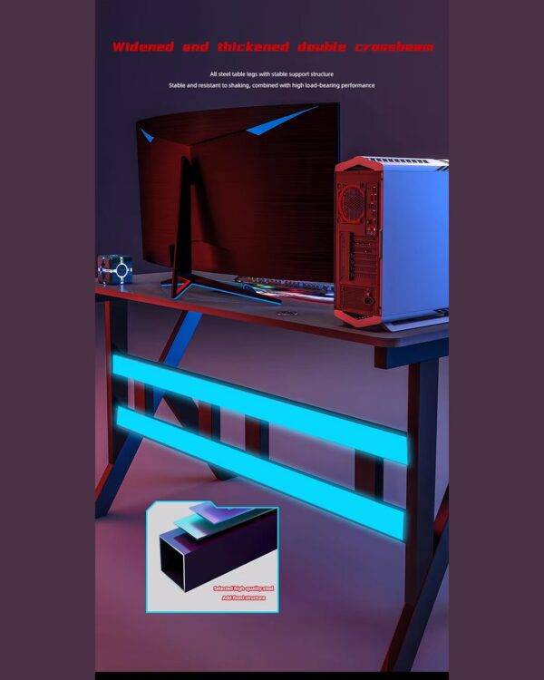 R Shape Feet | 160×60×75 cm | Carbon Fiber Patterned Density Board | Headphone Holder - Image 5