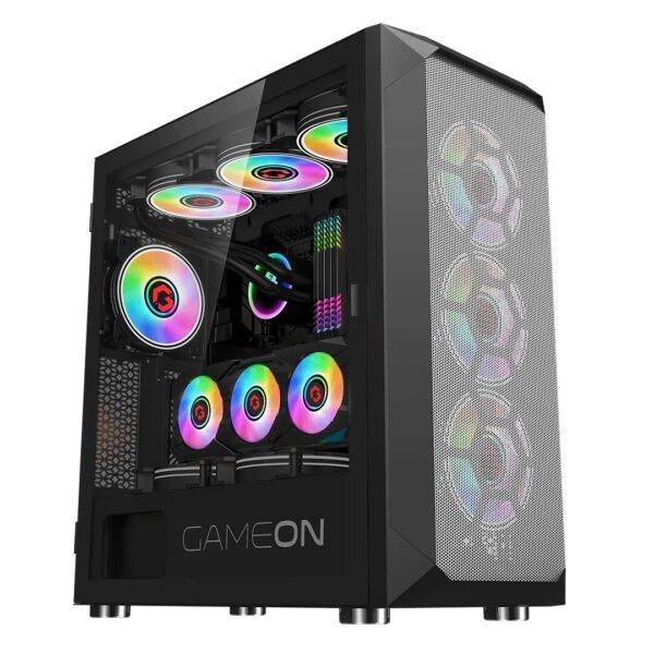 GAMEON Emperor Midnight I Series Mid Tower Gaming Case – Black with 7 Pre-installed Fans - Image 6