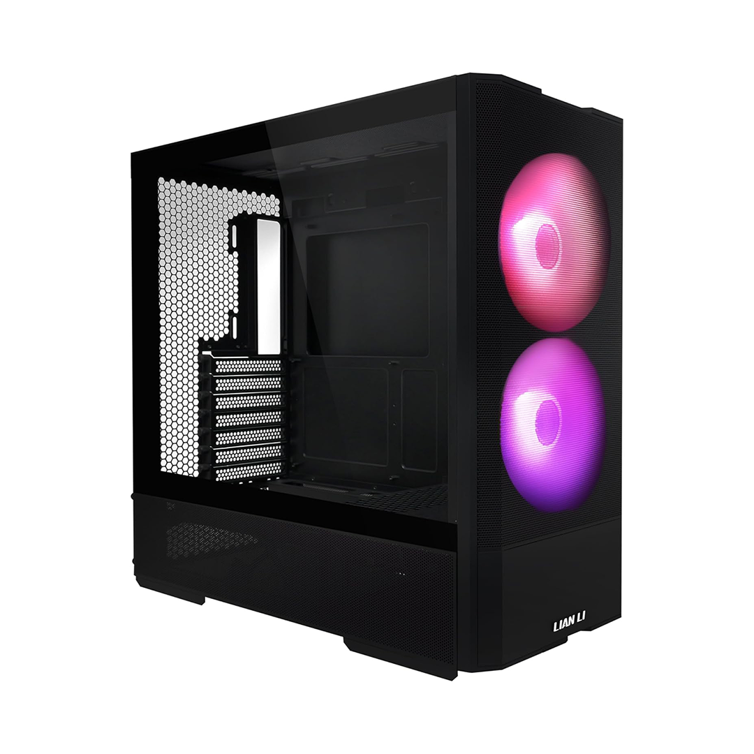LIAN LI LANCOOL 207 Compact ATX RGB Gaming Computer Case | Mesh Panels | 2 Pre-Installed Fans | USB Type-C | Tempered Glass | Black - Image 8