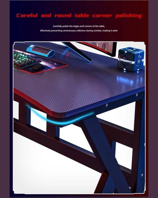R Shape Feet | 160×60×75 cm | Carbon Fiber Patterned Density Board | Headphone Holder - Image 9