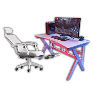 Big Size Chair (Gray & White) + 160cm White Table Combo Deal