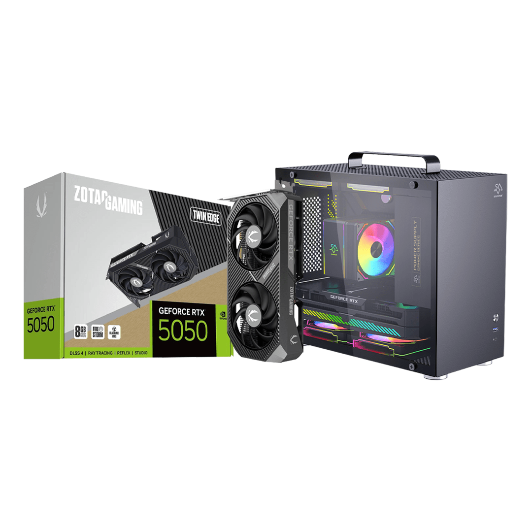 Gaming PC – ZOTAC RTX 5050 | Intel i3-12100F | 16GB DDR4 3200MHz | 500GB SSD | 700W PSU | Snowman CS013 Case