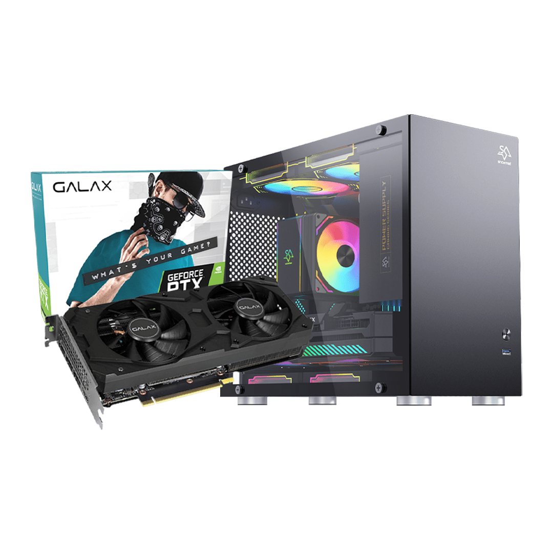 GALAX RTX 3060 12GB | Intel i3-12100F | 16GB DDR4 | 500GB SSD | 750W PSU | Snowman CS013 (3 Fans) | DeepCool AG200