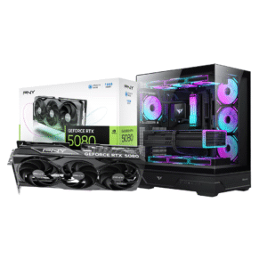 PNY RTX 5080 Gaming PC – Intel i5-14400F | 16GB DDR5 6000MHz | 1TB SSD | MSI B760M-P DDR5 | Huntkey MVP Destiny | 850W Gold PSU | RGB Tower Cooler | 4 Fans