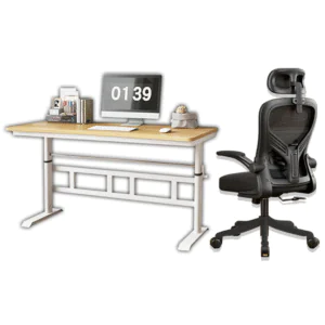 Office Chair (Black) + Adjustable Table (140cm) – Combo Deal