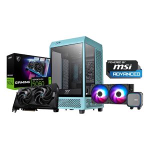 MSI RTX 5060 Gaming PC Build – i5 14400F | 16GB | 500GB M.2 | AIO 240 | Tower 100 Turquoise Case | 750W Gold PSU