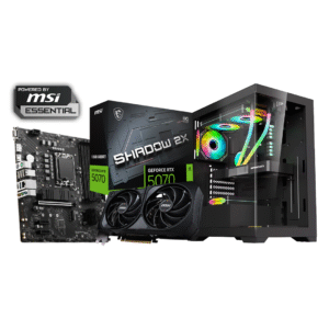 MSI RTX 5070 12GB SHADOW 2X OC | Intel i5-14400F | 16GB DDR5 6000MHz | 1TB SSD | MSI B760M-P DDR5 | Tower Cooler RGB | Snowman CS006 (3 Fans) | 750W PSU