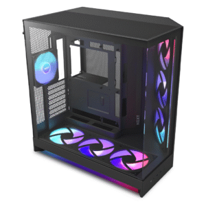 NZXT H9 Flow RGB+ (2025) – Dual-Chamber ATX Mid-Tower Airflow Case with 7 RGB Fans & Hub