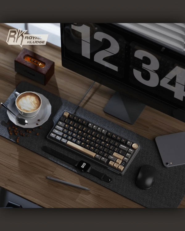 RK ROYAL KLUDGE M75 — 75% Wired Mechanical Keyboard (Blue Switch / Hot-Swappable / RGB Backlit / Arabic–English Layout) - Image 9
