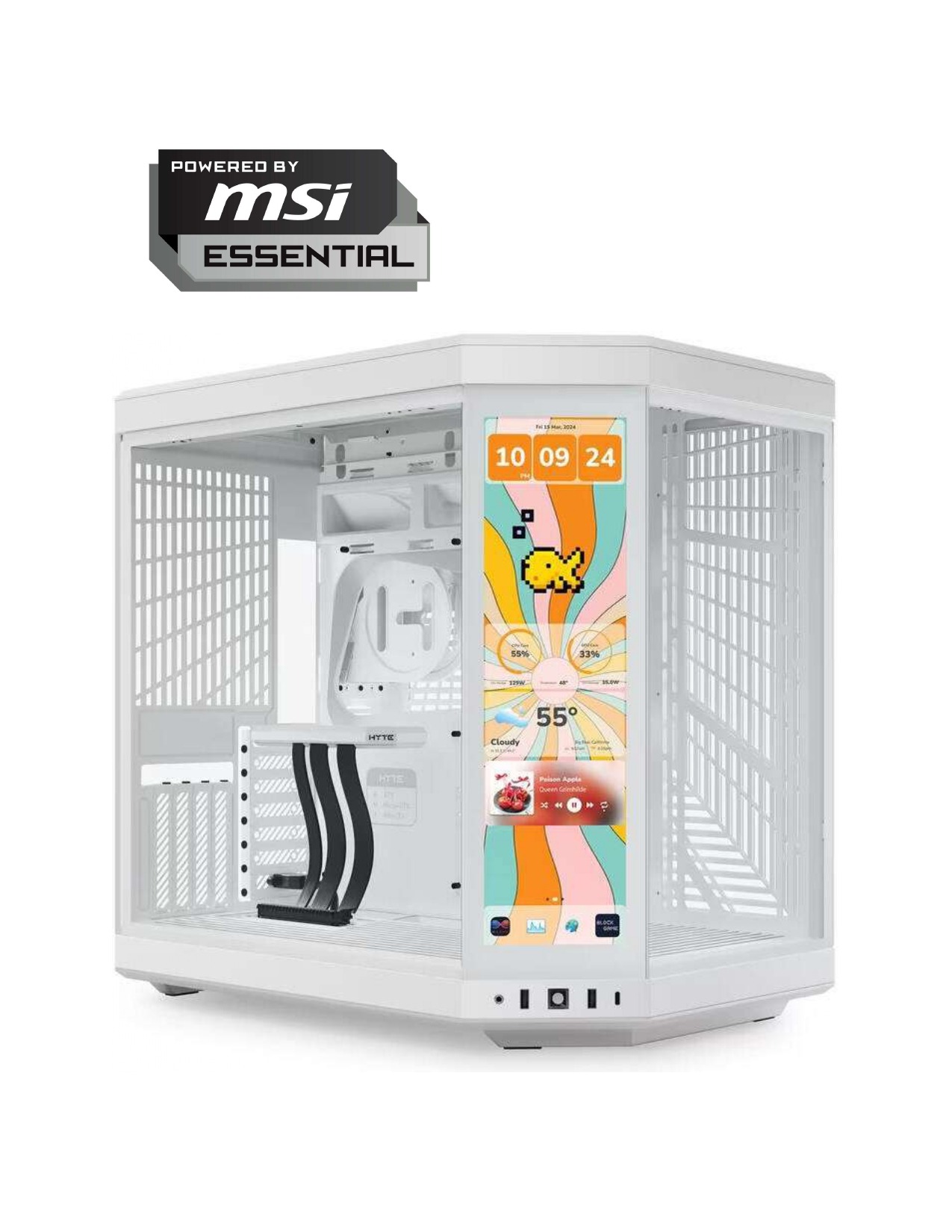 Powered by MSI ESSENTIAL-INTEL I5-14600KF+MSI Pro B760M-P LGA DDR5 1700 ATX Motherboard+PNY RTX 5080 16GB OC+KINGSTON 1 TB M.2 GEN4+MSI MAG CORELIQUID A15 360+AZTEC 1050W PSU 80+XPG 16x2=32GB RAM DDR55+HYTE Y70 TOUCH INFINITE MODERN AESTHETIC CASE