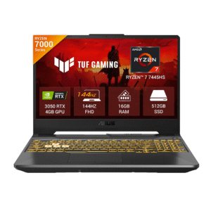 ASUS TUF A15 FA506NCG Gaming Laptop – Ryzen 7 7445HS | RTX 3050 4GB | 16GB DDR5 | 512GB SSD | 144Hz FHD | Mecha Grey | RGB Keyboard