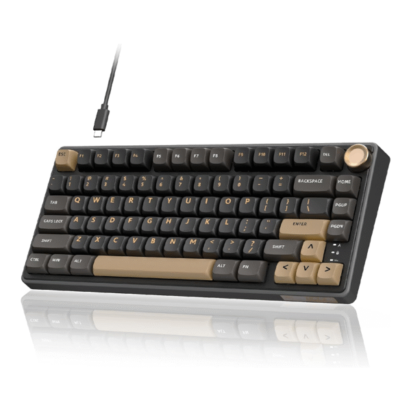 RK ROYAL KLUDGE M75 — 75% Wired Mechanical Keyboard (Blue Switch / Hot-Swappable / RGB Backlit / Arabic–English Layout)