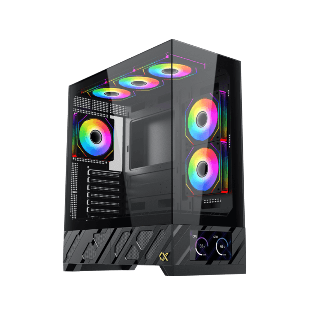 XIGMATEK ALPHARD PRO CASE – Smart 6" LCD Display, 360mm Radiator Support, Tempered Glass, Steel Build - Image 2