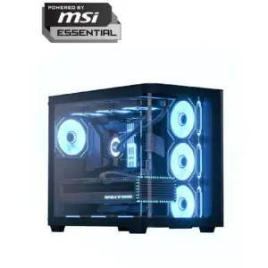 Powered by MSI ESSENTIAL-INTEL  I5-13400F ,MSI Pro B760M-P DDR4 Black Motherboard,MSI GeForce RTX 5060 8G Ventus 2X OC VGA,KINGSTON 1 TB M.2 GEN4,SNOWMAN KM240MM LIQUID COOLER,AEROCOOL LUX 750W PSU,XPG 16GB RAM DDR4,AeroCool P500C Mid-Tower Case