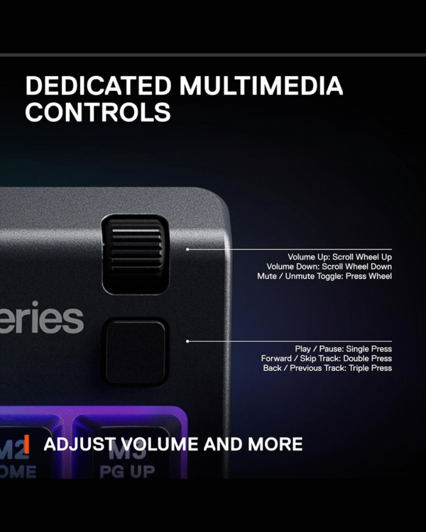 SteelSeries Apex 3 TKL Gaming Keyboard – 8-Zone RGB Illumination | Whisper-Quiet Switches | Water-Resistant Design | Compact TKL Layout - Image 7