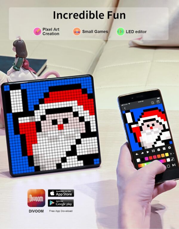 Divoom Pixoo-Max Pixel Display, APP Cellphone Control Display with 32 X 32 Programmable LED Screen for Home Decoration, Business Advertisement - Image 5