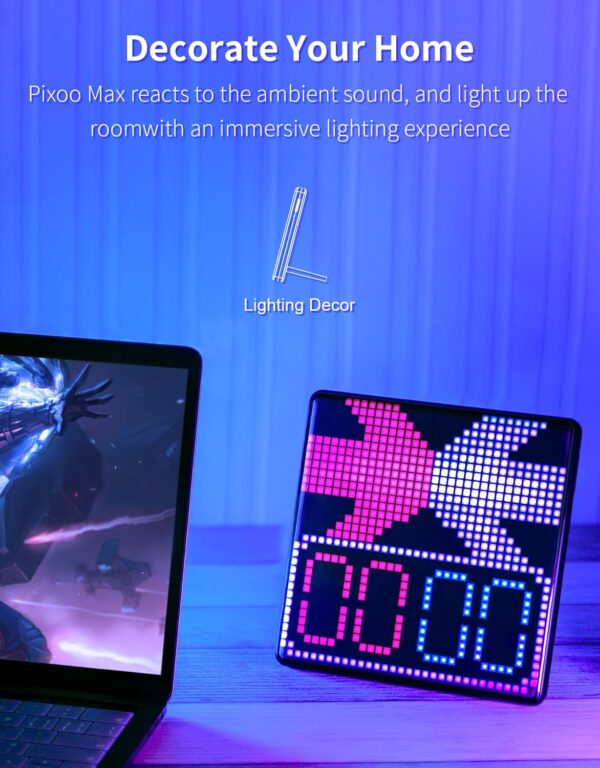 Divoom Pixoo-Max Pixel Display, APP Cellphone Control Display with 32 X 32 Programmable LED Screen for Home Decoration, Business Advertisement - Image 6