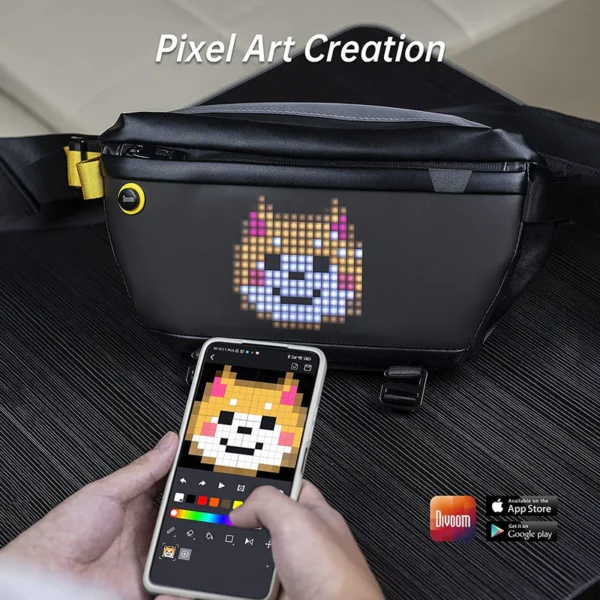 Divoom Sling Bag-V with App Control, LED Sling Bag for Men, DIY Pixel Art Fashion Waterproof Shoulder Bag for Gift, Party, Festival - Image 2