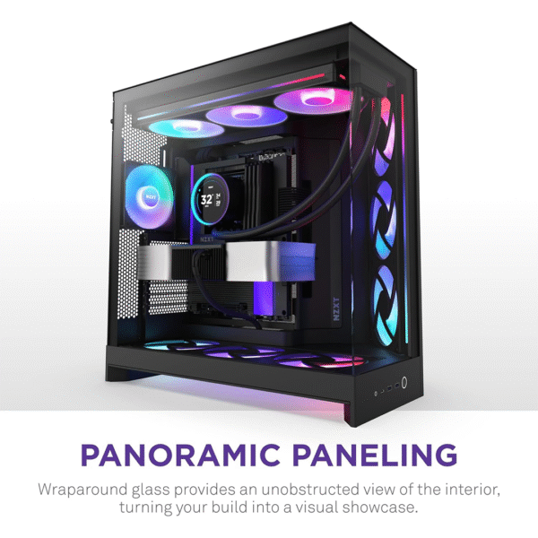 NZXT H9 Flow RGB+ (2025) – Dual-Chamber ATX Mid-Tower Airflow Case with 7 RGB Fans & Hub - Image 9