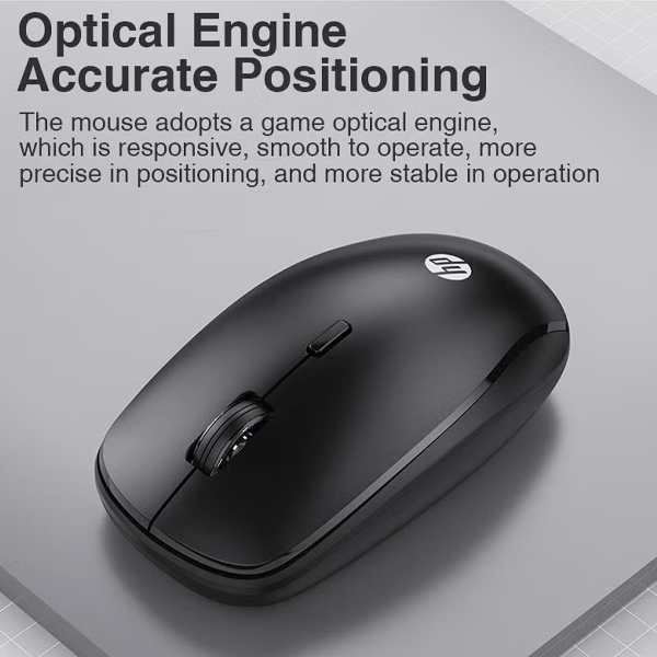 HP CS500 wireless keyboard (Arabic-English) and mouse combo with 104 keycaps keyboard, plug & play, ergonomic design mouse for office home computer pc laptop black - Image 3