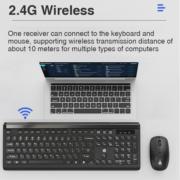 HP CS500 wireless keyboard (Arabic-English) and mouse combo with 104 keycaps keyboard, plug & play, ergonomic design mouse for office home computer pc laptop black - Image 5