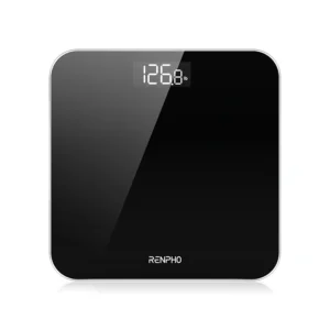 RENPHO Core 1S Digital Bathroom Scale, 180kg / 400lb Capacity – Precision Body Weight Scale with Backlit LED Display & Tempered Glass, 11" / 280mm, Black