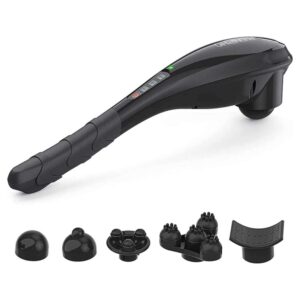 RENPHO EM-2016C- Rechargeable Handheld Deep Tissue Massager – 5 Speeds, 140-Minute Battery, 5 Massage Heads, Cordless